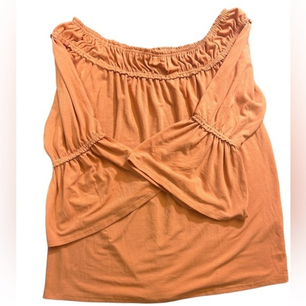 Kori Womens Dusty Rose Bell 3/4 Sleeves Ruffle Medium
